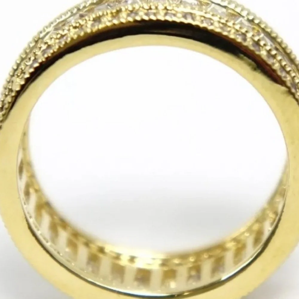 Gold Crystal Eternity Band Ring
